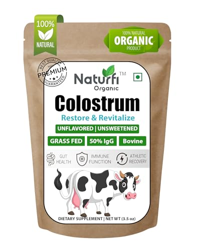 Colostrum Powder | 100 Servings | 50% IgG | Freeze-Dried | First 4-6 Hour Milking Grass Fed Colostrum - Bovine Colostrum, Gut Health Bloating Immunity Skin & Hair, Keto, Gluten & Fat Free (3.5 Oz)