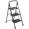 BIBKOKE 3-Step Ladders Folding Step Stool with Anti Slip Pedal and Handgrip Portable Sturdy Ladder for Home & Office 330 Lbs Black1
