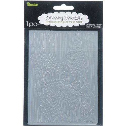 Darice 1216-71 Embossing Folder-Classeur de Gaufrage-Modèle Grain de Bois-10,8 x 14,6 cm, Plastique, Transparent, 10,7 x 14,6 x 0,3 cm