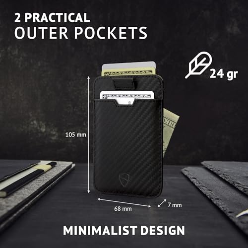 Image of Vaultskin CHELSEA Mens RFID Blocking Slim Leather Card Wallet - Minimalist Front Pocket Cardholder