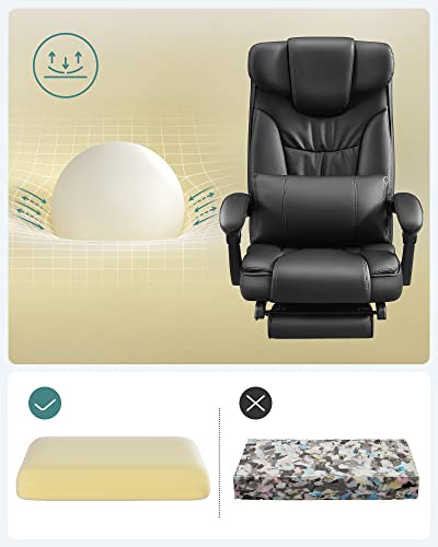 SONGMICS Luxe bureaustoel met inklapbare hoofdsteun, uittrekbare voetensteun, extra grote orthopedische managersstoel… - Image 8
