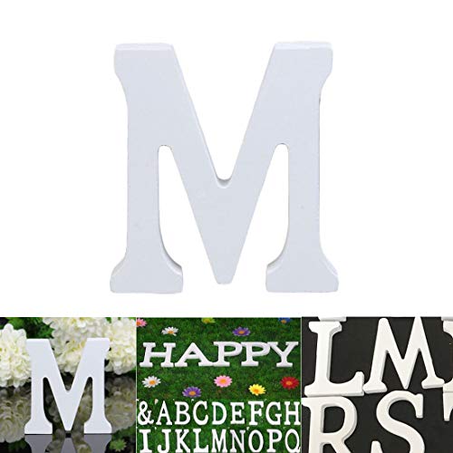 IVYSHION Décoratif Bois Lettres, 26 Alphabet Blanc Lettres en Bois et Lettre & pour Déco Nom des Enfants Fête d'anniversaire de Mariage Décoration de Maison et de Chambre à Coucher (Blanc) Cover