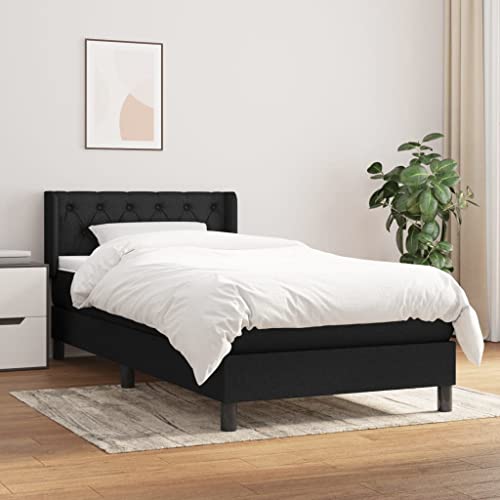 Xichuzi Cama Box Spring con colchón Tela Negro 80x200 cm, Somier, Bases De Cama, Estructura Cama, Bed Frame, Marco De Cama - 3129907