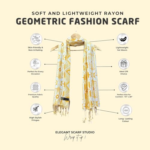 Image of Modest & Stylish Easy-to-Wear Scarf Lightweight, Soft & Comfortable, Women and Girls Rayon Viscose Scarfs Stoles, Face Cover for Women I Sun Protection