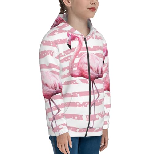Flamingo Kid Hoodies Boys Zip Up Sweatshirts Girls Pullover with Pocket4