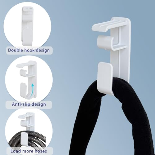 Image of 6.4ft CPAP Hose Cover + CPAP Hose Holder Hanger for Resmed AirSense 10 & 11 Tubing, CPAP Tube Cover to Reduce Condensation & Noise While Sleep, CPAP Tubing Hook for Bed to Avoid Hoses Tangle