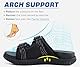 KuaiLu Sport Sandalen Herren Bequeme Weiche Fußbett Orthopädische Wander Wandersandalen Outdoor Trekking Latschen Sommer Outdoorsandalen Schlappen Offen Zehen Sportsandalen Pantoletten Schwarz 43
