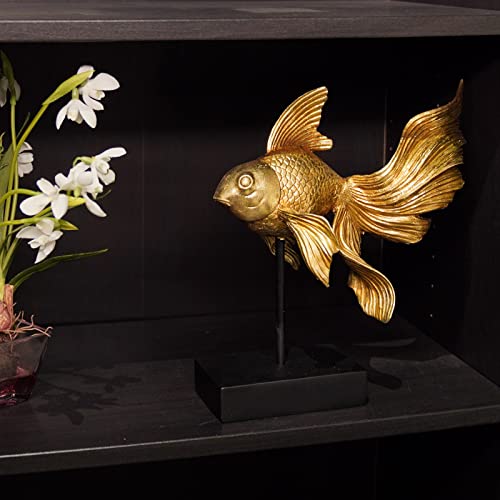 Collectible Figurine Goldfish Statue Decor - Betta Sculpture Decoration Luckly Wealth Resin Animal Figurine Home Office Shelf Decor Christmas Birthday Gifts For Men&Women 10.25 X 5 X 11 Inch Guichifun #TOP1