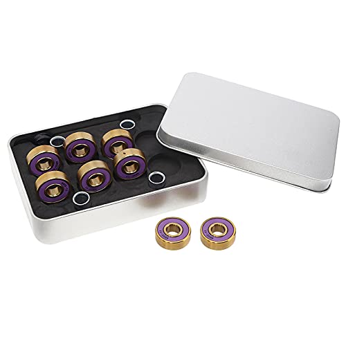 アルミニウム合金スケートボードベアリング高性能低ノイズスケートボード愛好家のための耐久性のある交換部品ローラースケート材料アルミニウム合金の色サイズ2.2x0.7cm数量1ボックス