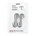 InterMETRO Metro LHK23B Snap-On Metal Hooks for Wire Shelving - 5 lbs Capacity Black J-Hooks for Hanging Kitchen Tools, Utensils and More - Pack of 4