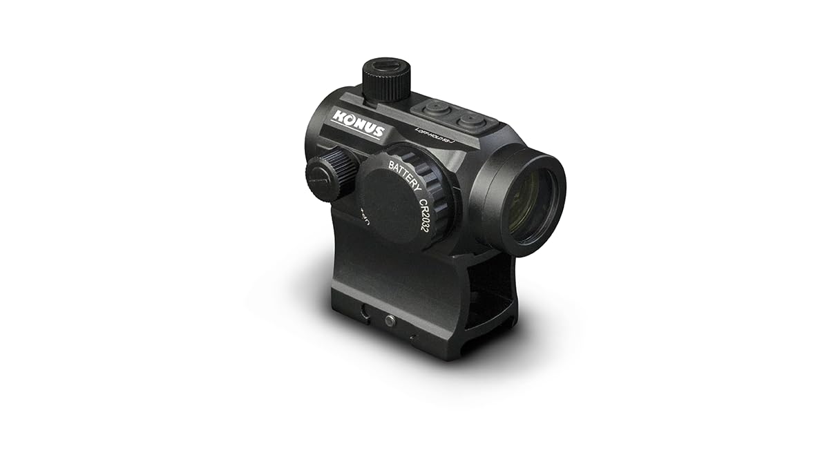 KONUS | NUCLEAR, Mirino Tecnologicamente Avanzato con Doppio Sistema di Montaggio, Permette di Adattarlo all'Arma in Modo Semplice, Disponibile Verde e Rosso Zoom/Diametro 1x22