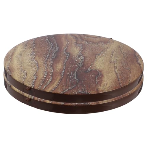 HOOTNEE 2 pcs Wood Grain Garbage Can Cover Stylish Flip Lid for Household Trash Bin Versatile Waste Management Accessory for Home Hotel Catering Spaces