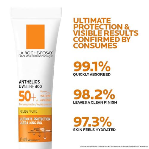 Image of La Roche-Posay Anthelios UVMune400 Invisible Fluid SPF50+ Sunscreen, 15ml (Pack of 2)