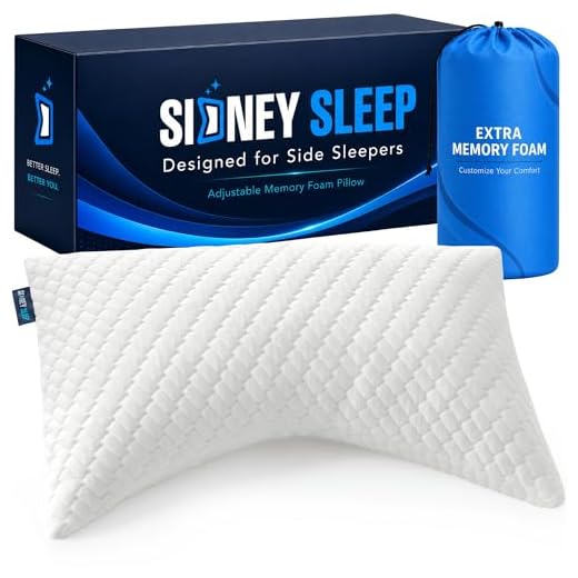 Sidney Sleep Pillow for Side and Back Sleepers - Comfort for Neck and Shoulder Pain - Adjustable Contour Fill - Queen Size - Extra Fill Included (White)