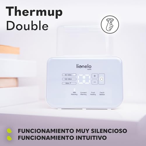 Miniatura 8 de Lionelo Thermup Double Calientabiberones Eléctrico Doble, Esterilizador, Calienta Comida Y Biberones Para Bebes, Descongelación De Leche, Rápido 3-5 Minutos De Calentamiento, 6 Programas