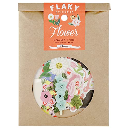 グリーティングライフ フレーキーステッカーズ フラワー YDCK-28