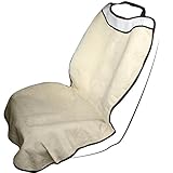 OxGord Yoga Sweat Towel Auto Seat Cover for Athletes Fitness Gym Running Extreme Crossfit Workout, Triathlon Beach Swimming Outdoor Water Sports, Machine Washable - Tan Beige