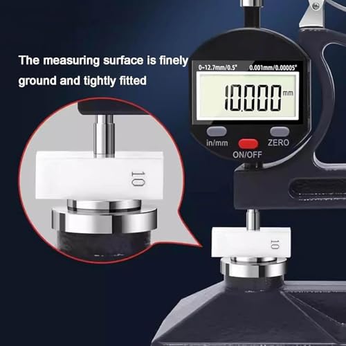 Calibrador Digital de Espesor de Escritorio 0-10mm con pantalla LCD y peso ajustable de 50g/100g miniatura 2