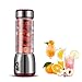 N Portátil Mini Licuadora, Cuchillo de Acero Inoxidable 304 y Carga USB, Inalámbrico Batidora Electrica Multifuncional, Vidrio de Borosilicato Alto, Exprimidor Taza De Jugo