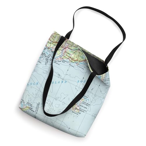Bolso Tote Vintage con Mapa Marítimo Block Island 1947 miniatura 2