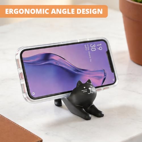 Image of ZORBES Cute Cat Phone Holder Kawaii Fashion Plaster Cat Desk Support Desk Phone Stand Home Decor Desk Decor