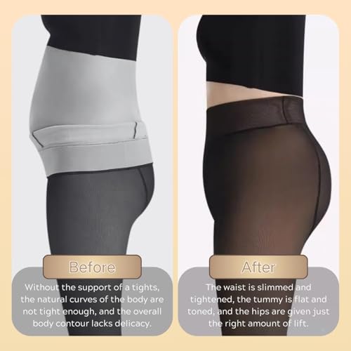 Fleece Lined Tights for Women, Warm Fake Sheer Pantyhose Leggings Thick Translucent Thermal Stockings4