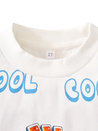 Image of Akyzic Toddler Boys Sweatshirts Cotton Crewneck Truck Shirt Dinosaur Long Sleeve Pullover Tops Tees 2-8T