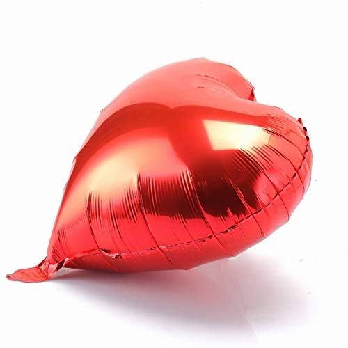 Binaryabc Foil Balloons,Love Heart Shape Helium Valentines Wedding Birthday Party Decorations,Approx,45Cm,10 Pieces(Red) #TOP4