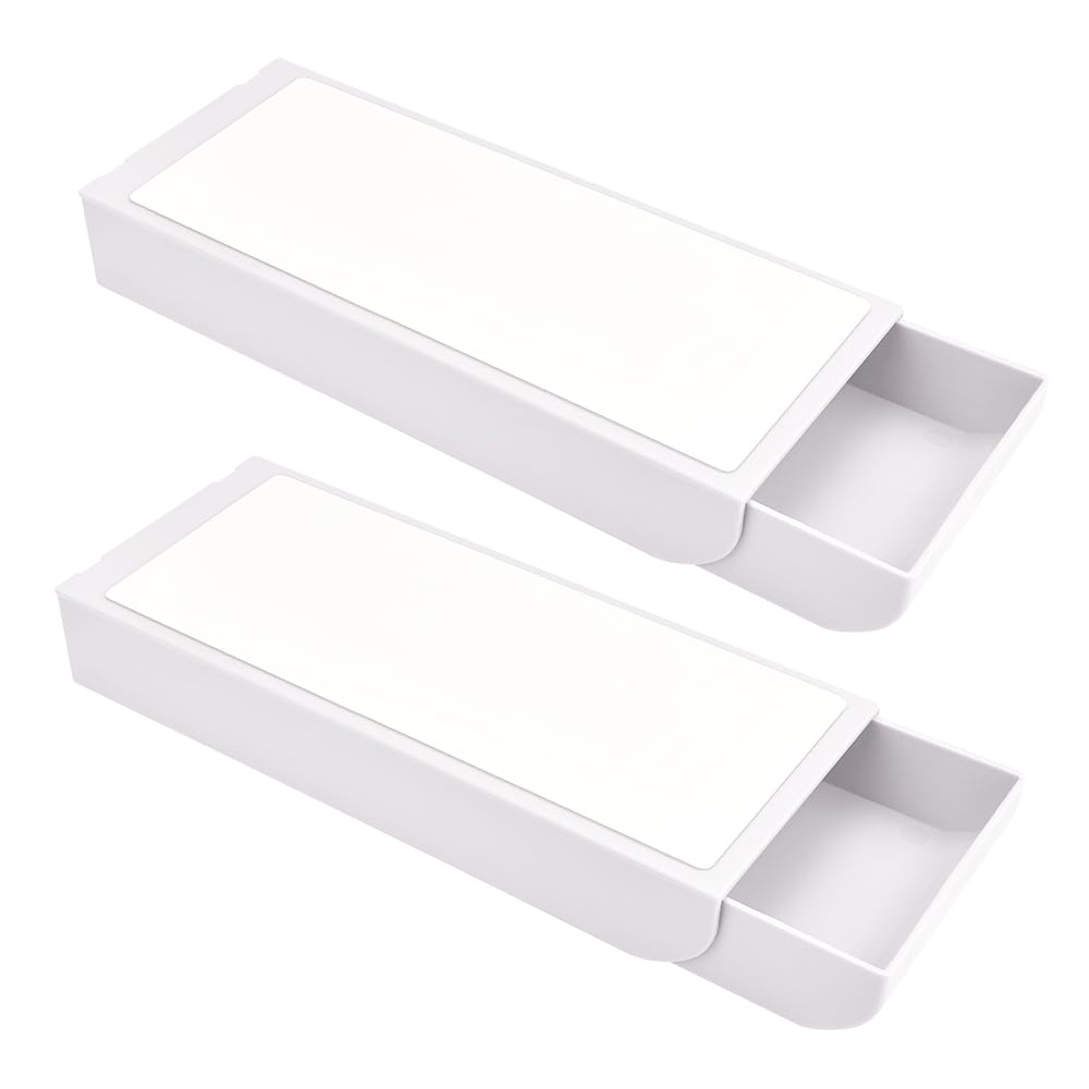 Cassetto Autoadesivo Scrivania Organizer Nascosto Sotto Tavolo 2 Pezzi per Ufficio Casa Scuola