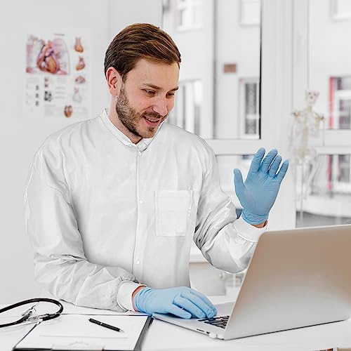 AMZ Medical Supply Casaco de laboratório descartável branco Pacote com 10 vestidos descartáveis à pr