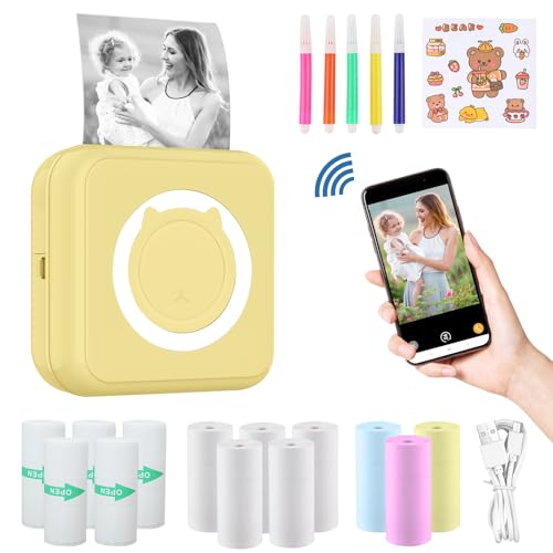 ZAKVOP Mini Imprimante Portable, Mini Imprimante Thermique, imprimante Photo Portable pour Android...