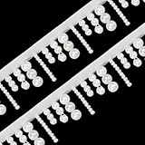 GLOBLELAND 2 Yard 1 3/8 Zoll Breite Weiße Perlenfransen Spitzenbesatz Mit Hängenden Perlenquastenfransen Zum Nähen Basteln Hochzeitskleid Kleidungszubehör DIY Dekoration