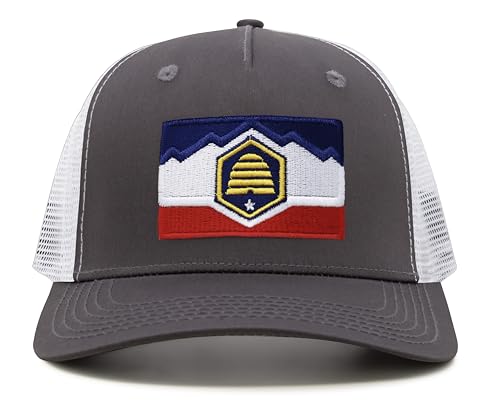 Image of International Tie State Hat for Men and Women, Adjustable Snapback Trucker Baseball Cap with Embroidered Patch
