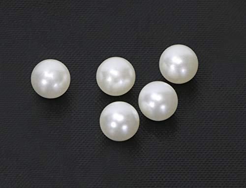 Shapenty Plastic No Holes Round Pearl Beads Bulk for Vase Filler Table Scatter Wedding Birthday Party Home Decoration Lipstick Eyeliner Makeup Brush Holder Art Craft Beads, 300PCS (Ivory, 12mm)