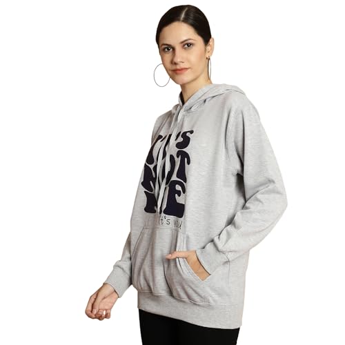 Image of Mack Jonney Printed Hooded Cotton Fleece Sweatshirt for Women-MACK32482