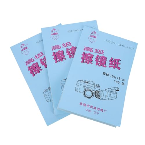 CHICAMPERA 300枚 顕微鏡用携帯便利クリーニングペーパー 傷防止ダスト除去カメラレンズ拭き紙 ポータブル清掃ティッシュ