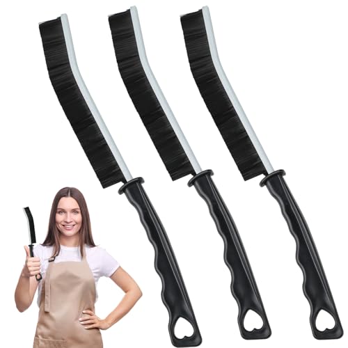3 Piezas Cepillo de Limpieza de Grietas - Cepillo Limpiador Cerdas Duras - Multifuncional Limpieza para baño, Inodoro,Cocina, Ranura de Puerta de Ventana, Cepillo Limpiador Profundo de grieta