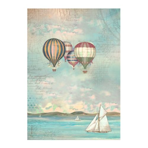 Stamperia A4 Decoupage Rice Paper - Sea Land Balloons, DFSA4860