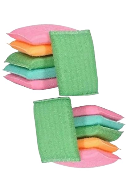 Multi-Purpose Plastic Sponge Juna Foam for Kitchen Utensil Scrubber Pad,Bartan ka Juna,Scratch Proof Juna for Dish Wash,Bathroom and Toilet Cleaning (Pack of 12)
