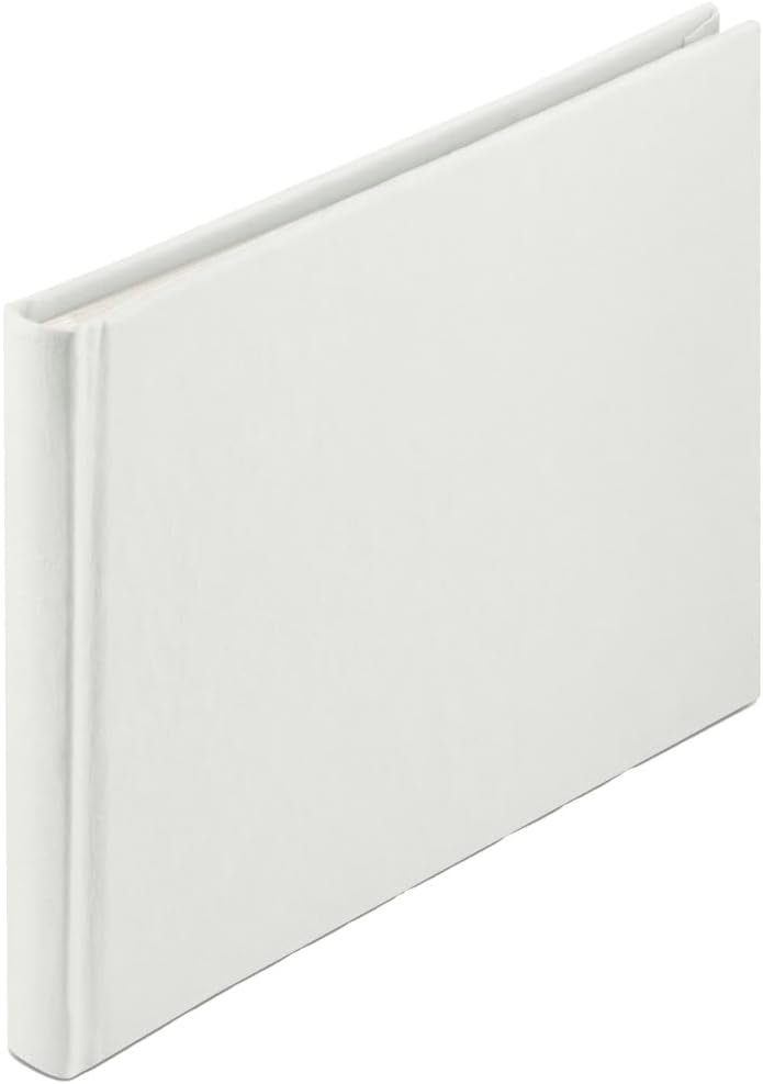 Hama Wrinkled Photo Album 24 x 17 cm (36 Photos 10 x 15 cm to Stick, 36 White Pages, Washable Kraft Cover, DIY Scrapbooking Album, Photo Book, Customizable) White