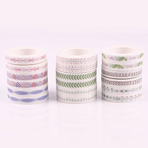 18 Rolls Washi Tape Set, 8mm Wide Decorative Masking Tape,Decorative Craft Tape Collection for DIY and Gift Wrapping
