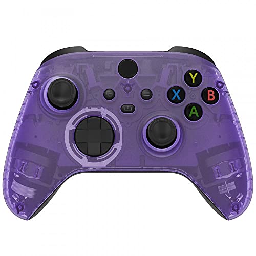Image of MODDEDZONE Custom Wireless UNMODDED Controller for Xbox One S /X and PC - Exclusive and Unique Designs - The Perfect Gaming Gift for Enthusiasts Clear Face Purple