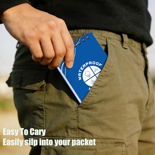 Carnets de poche Thboxes imperméables 12,7 x 7,6 cm lot de 6 blocs à spirale pour note extérieure