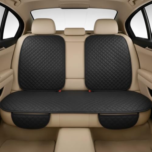 Image of AURAFRESH Car Seat Protector Cushions Cover, Airbag friendaly. (Black, 3PC Rear SEAT)