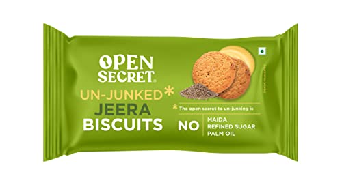 Open Secret Jeera Biscuit Cookies | Protein & Fiber Packed | Healthy Snacks | No Added Maida No Refined Sugar No Palm Oil | Unjunked Biscuit | 40G - Pack of 6