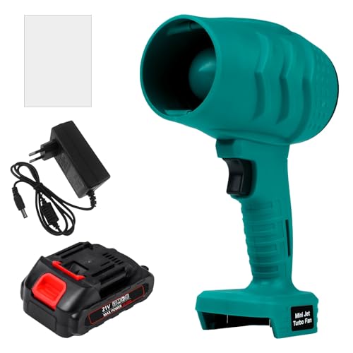 Uadme Soplador de Hojas Inalámbrico con Bateria 21V, Motor de 35 000RPM, Súper Potente y Ligero, Portátil Soplador de Aire Bateria, para Jardín, Coche, Patio, Nieve y Camping