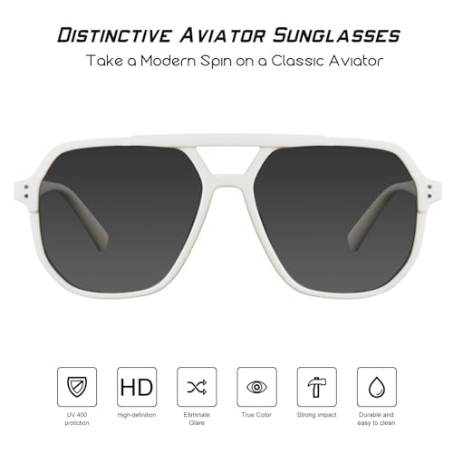 Image of mosanana Oversized Aviator Sunglasses for Women with Polarized Lens MS52243 | Geometric Big Frame, Designed for Daily Outfits, Travel and Fashion Looks