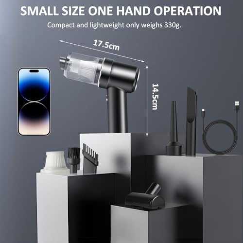 Euakee Aspirabriciole Senza Fili, 2 In 1 Aspirapolvere Auto Portatile 10000Pa Mini Aspirapolvere Potente Senza Fili Aspiratore E Soffiatore Ricaricabile Con 2 Filtro Lavabile Per Auto, Casa, Ufficio - 7