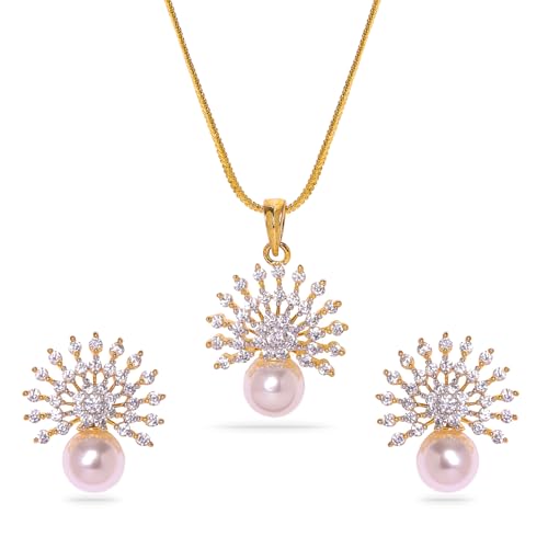 Image of Rubans Pendant Set Trending Western Stylish Jewellery Gift for Women & Girls