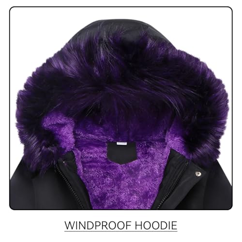 Girl Winter Coat Heavyweight Padded Puffer Jacket Kids Parka Fleece Snow Clothes3